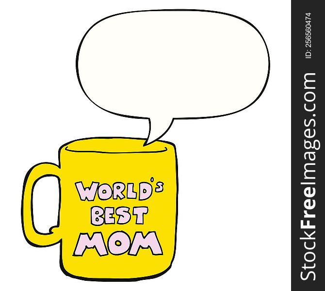 Worlds Best Mom Mug And Speech Bubble