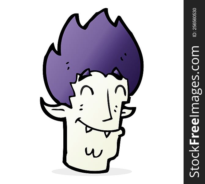 Cartoon Happy Vampire Head