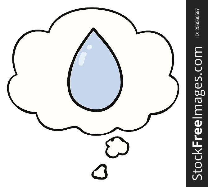 cartoon water droplet and thought bubble