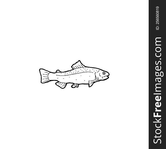 cartoon black and white fish drawing