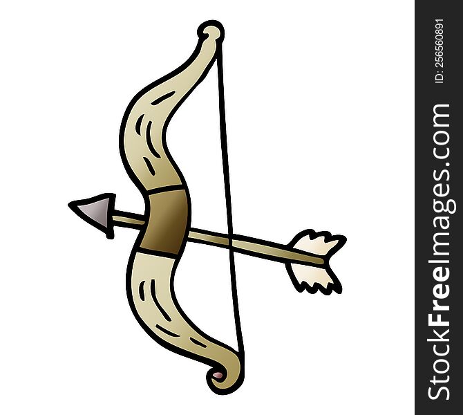 cartoon doodle bow and arrow