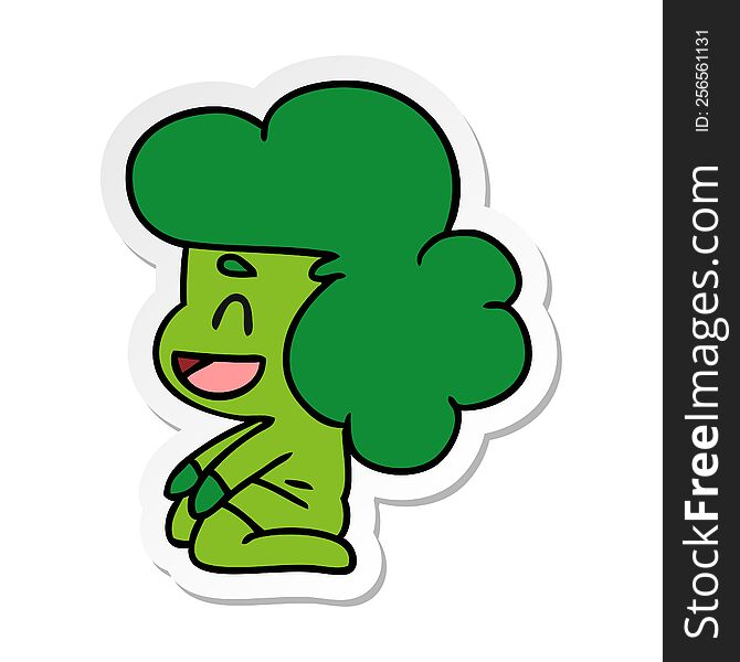 sticker cartoon illustration of a kawaii alien girl. sticker cartoon illustration of a kawaii alien girl