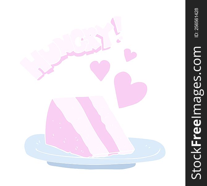 Flat Color Illustration Of A Cartoon Lovely Cake