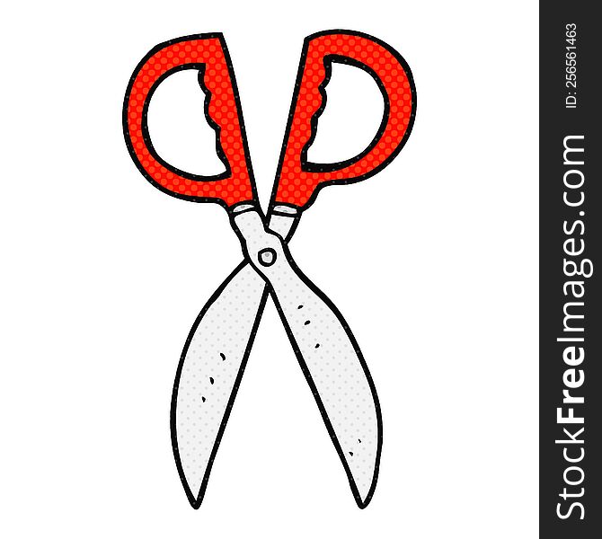 freehand drawn cartoon pair of scissors