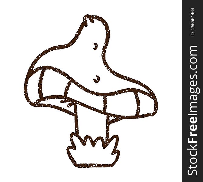 Mushroom Charcoal Drawing