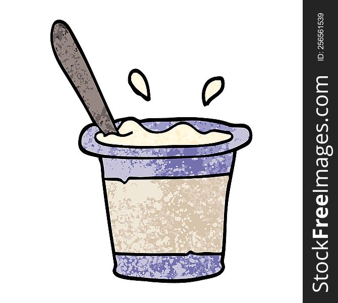 grunge textured illustration cartoon yogurt
