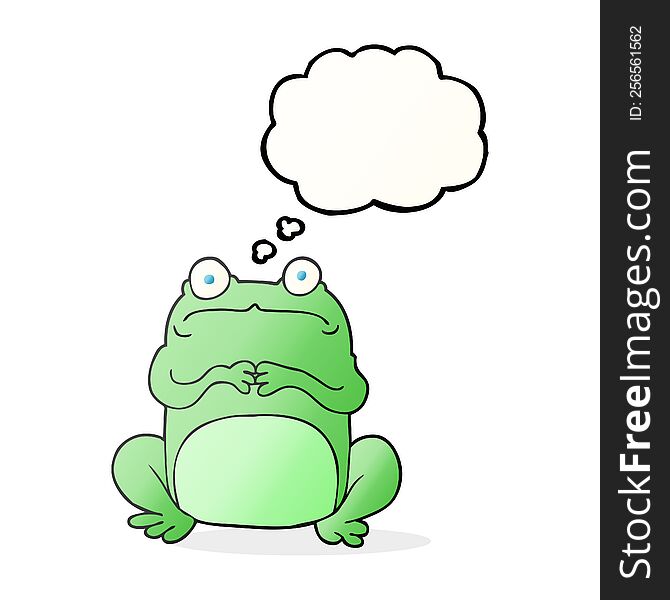 Thought Bubble Cartoon Nervous Frog