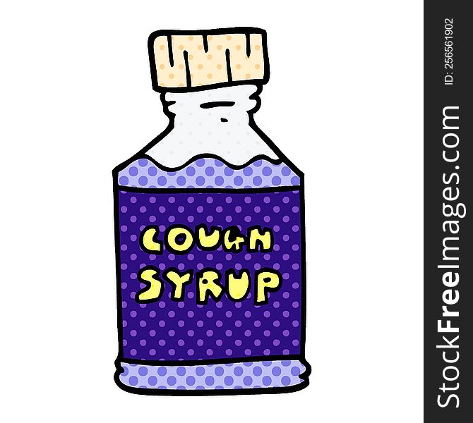 cartoon doodle cough syrup