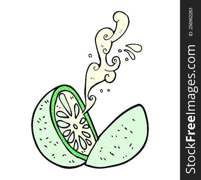 freehand drawn comic book style cartoon melon