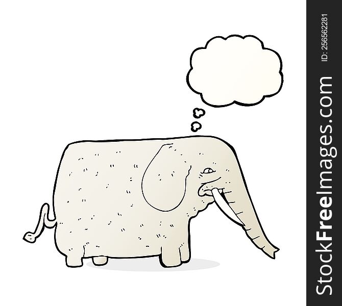 cartoon big elephant with thought bubble