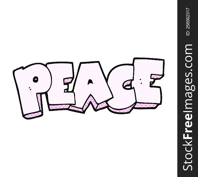 freehand drawn cartoon word peace