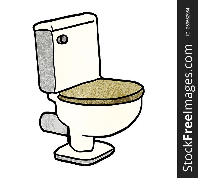 cartoon doodle closed toilet