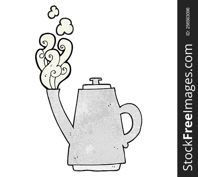 Textured Cartoon Steaming Coffee Kettle