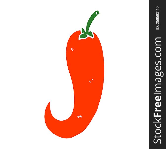 Cartoon Doodle Red Hot Chilli Pepper