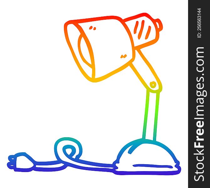 Rainbow Gradient Line Drawing Cartoon Desk Lamp