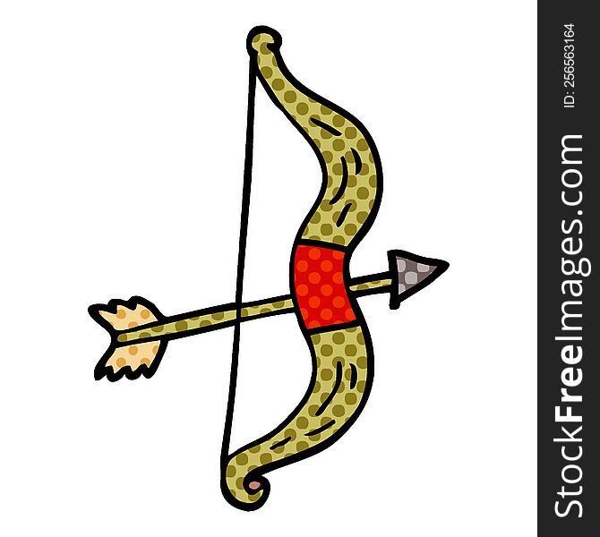 cartoon doodle bow and arrow