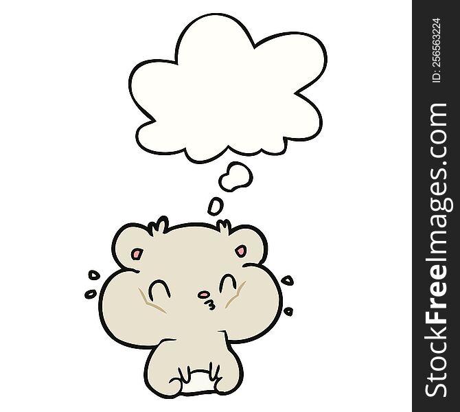 Cartoon Hamster And Thought Bubble