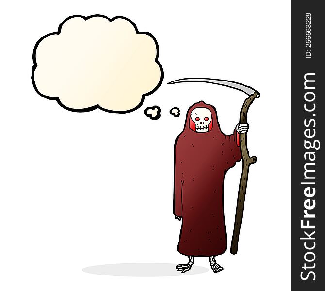 death cartoon with thought bubble