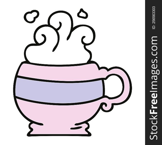 Quirky Hand Drawn Cartoon Hot Drink