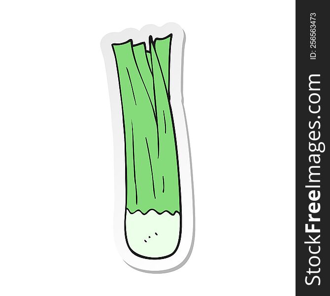 sticker of a cartoon leek