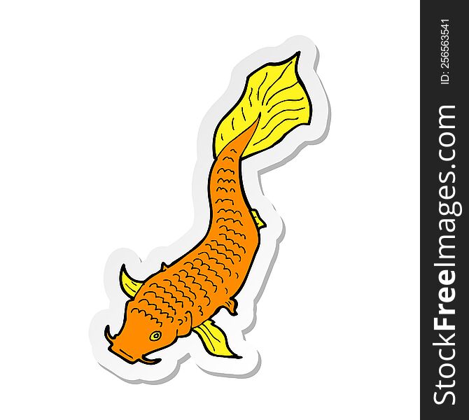 Sticker Of A Cartoon Fish