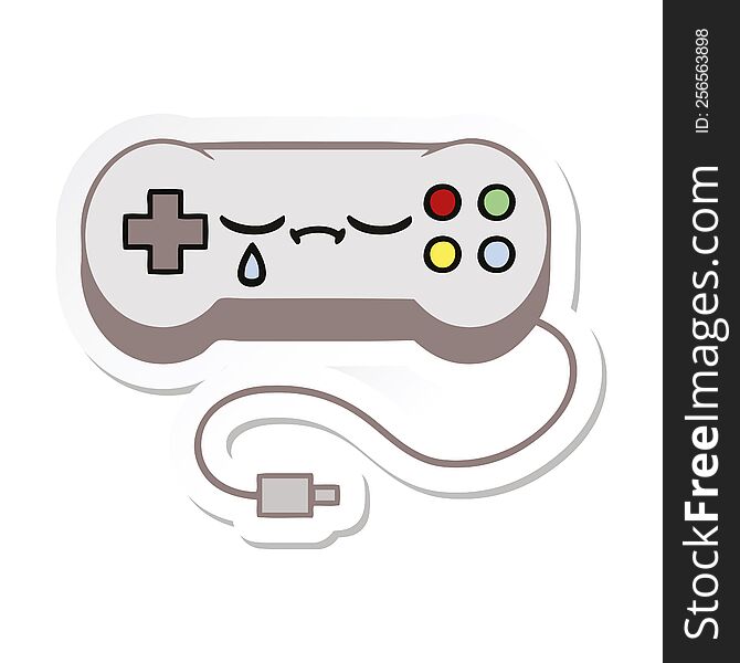 sticker of a cute cartoon game control