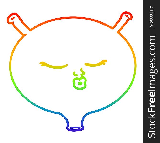 rainbow gradient line drawing of a cartoon bladder