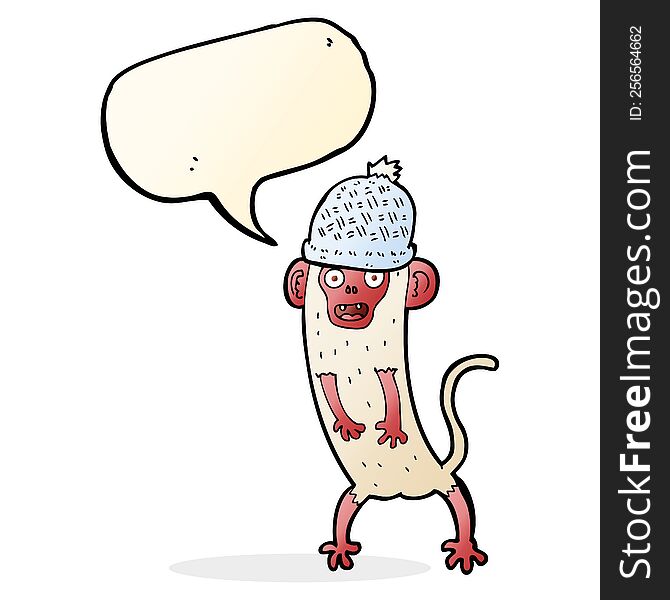 Cartoon Crazy Monkey With Speech Bubble