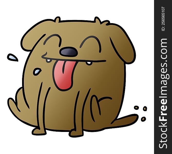 Gradient Cartoon Of Cute Kawaii Dog