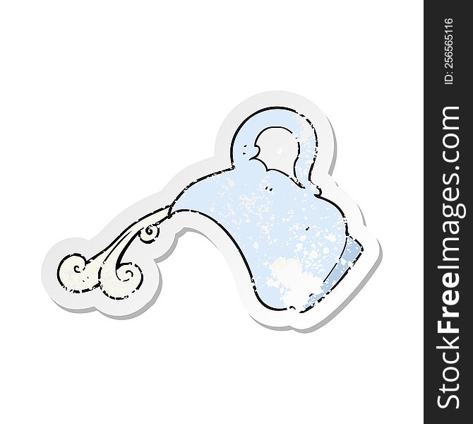Retro Distressed Sticker Of A Cartoon Milk Jug Pouring Milk