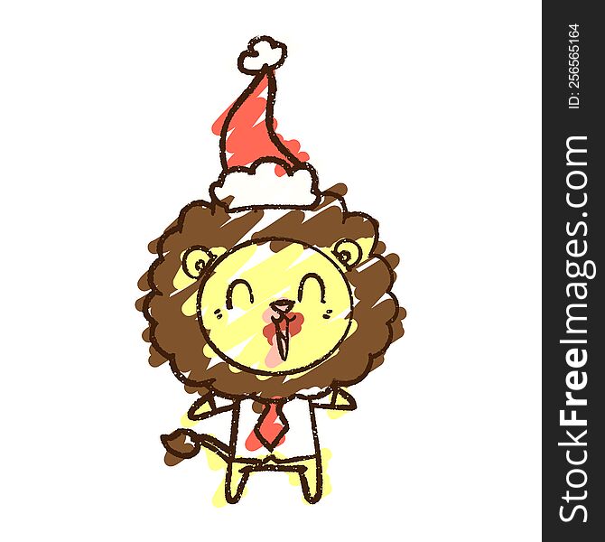 Christmas Lion Chalk Drawing