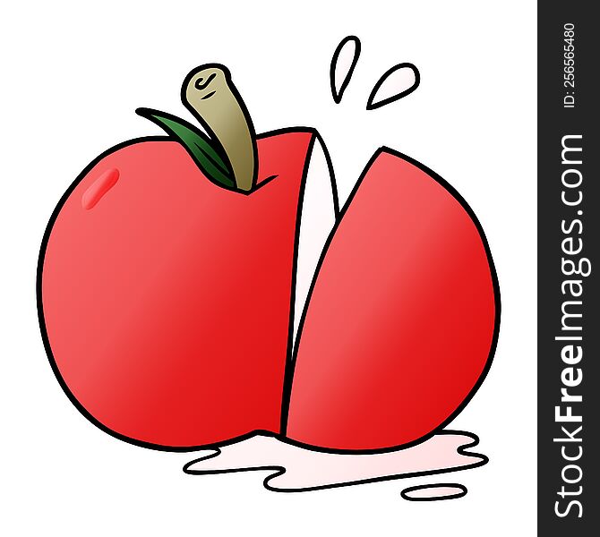 cartoon sliced apple. cartoon sliced apple