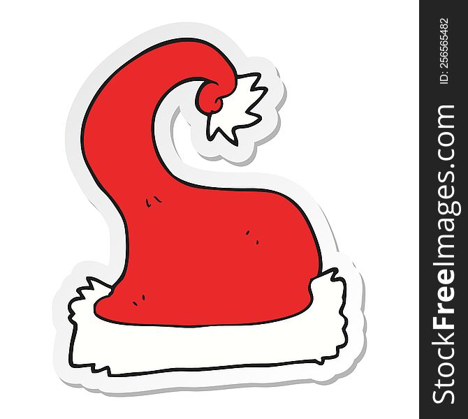 sticker of a cartoon santa claus hat