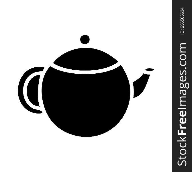 flat symbol of a red tea pot. flat symbol of a red tea pot