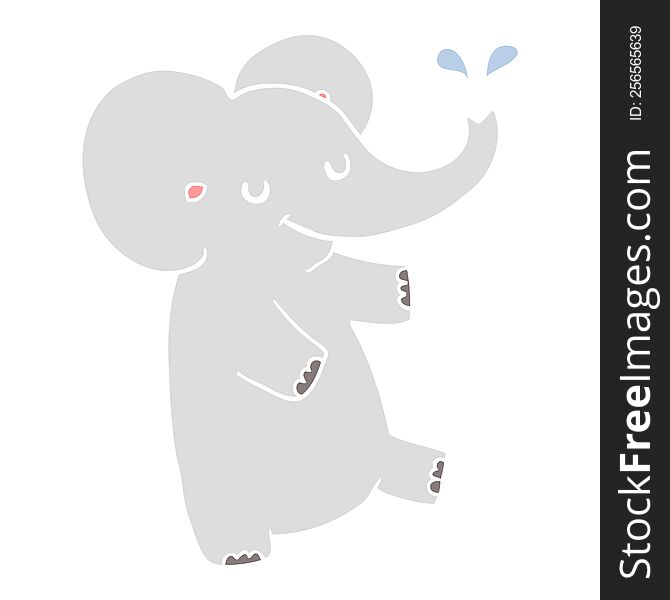flat color style cartoon dancing elephant