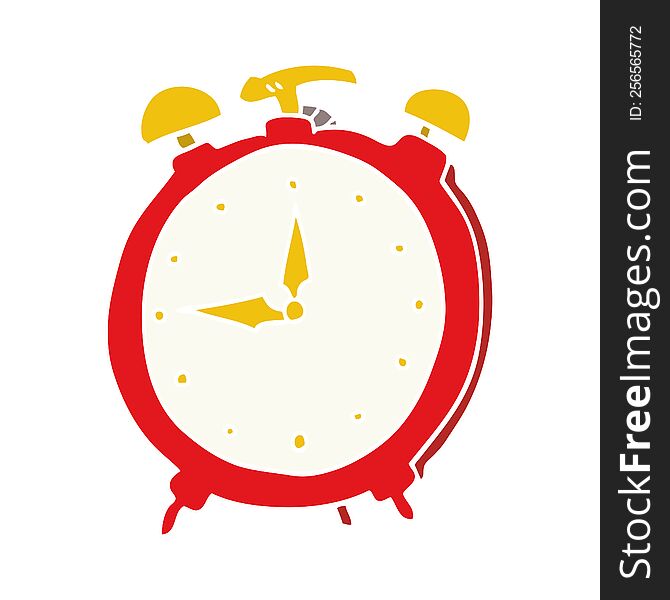 Flat Color Style Cartoon Alarm Clock