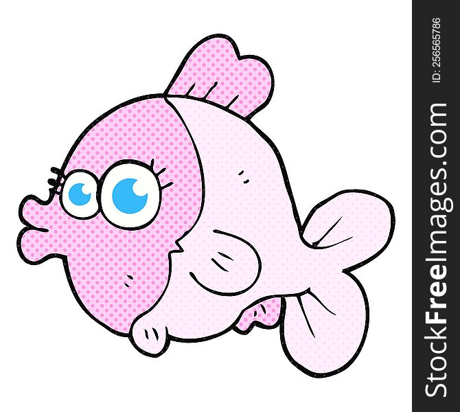 funny freehand drawn cartoon fish with big pretty eyes. funny freehand drawn cartoon fish with big pretty eyes