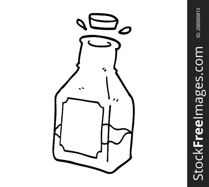 line drawing cartoon drink in decanter