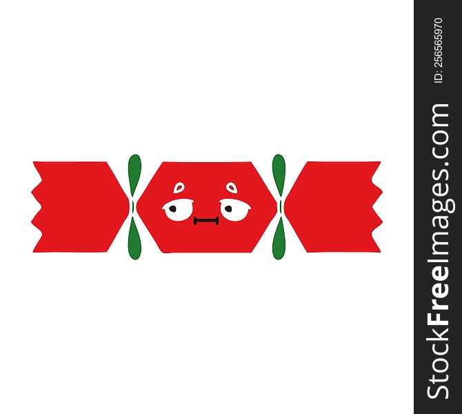 flat color retro cartoon christmas cracker