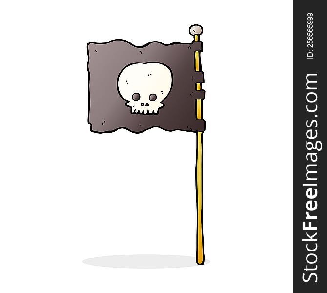 cartoon waving pirate flag