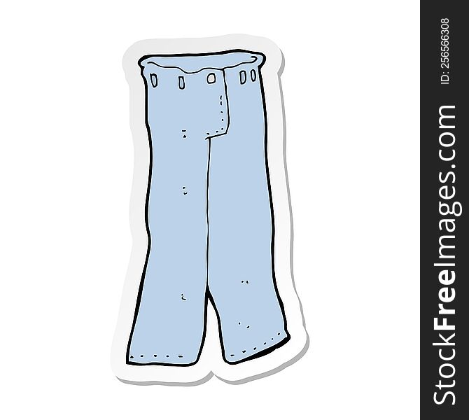 sticker of a cartoon pair of jeans