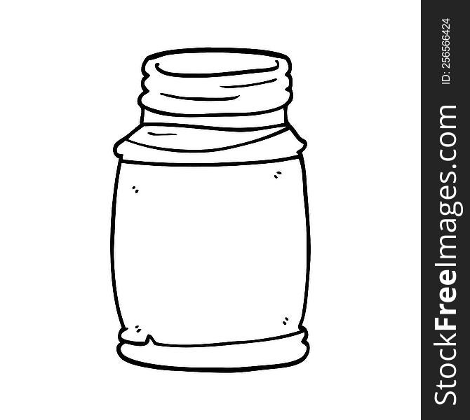 line drawing cartoon of a storage jar