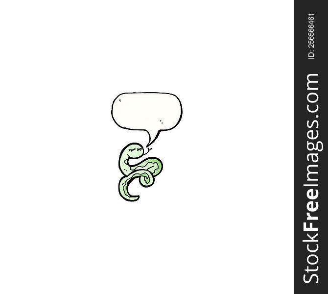 Snake With Speech Bubble Cartoon