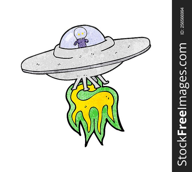 Textured Cartoon Alien Flying Saucer