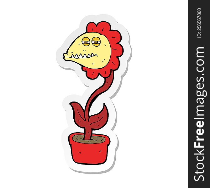 Sticker Of A Cartoon Monster Flower