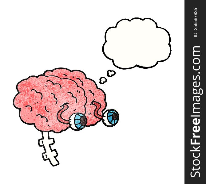 Thought Bubble Textured Cartoon Brain