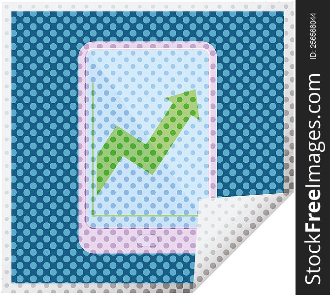 Electronic Tablet Showing Business Performance Graphic Square Sticker