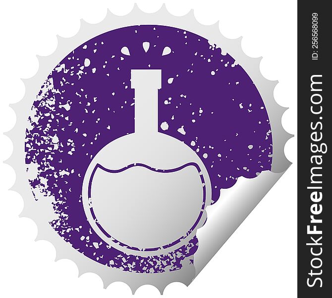 Distressed Circular Peeling Sticker Symbol Science Experiment