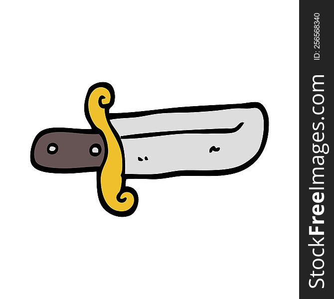 Hand Drawn Doodle Style Cartoon Small Dagger