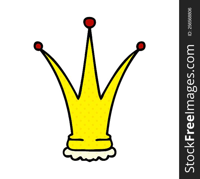 Quirky Comic Book Style Cartoon Gold Crown